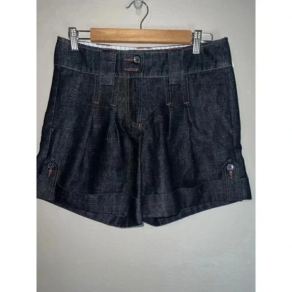 Anthropologie Plus Fours Denim Pleated Shorts Women Size 6 - Picture 7 of 7